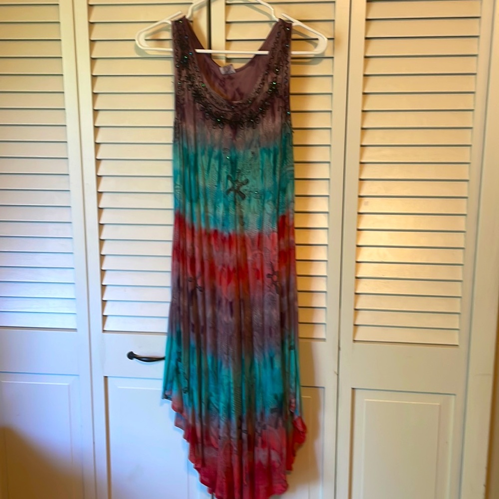 Shoreline Asymmetrical Tie-Dye dress